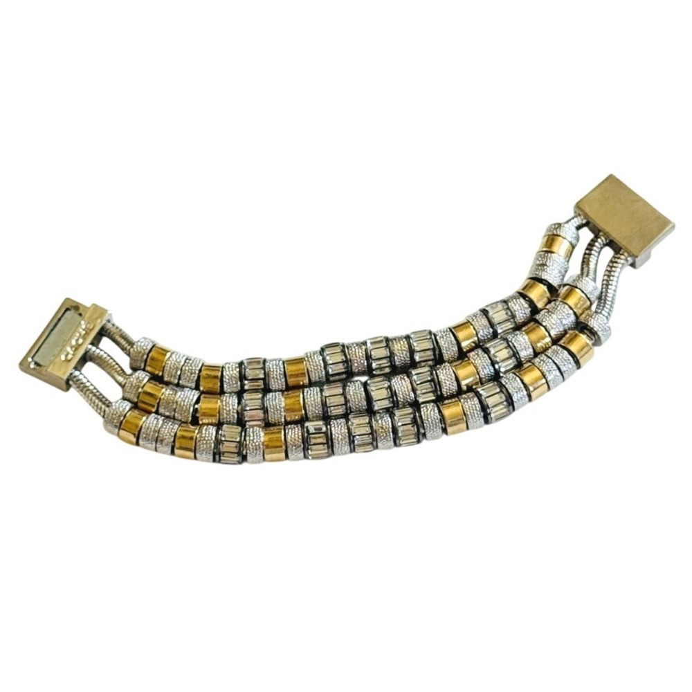 Cache bracelet Bracelet silver‎ gold multi crystal beaded statement designer 7"